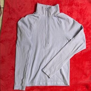 All in Motion Girls’ Lavender Half-Zip Ribbed Activewear Top